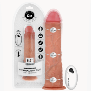 COCK MILLER - DILDO REALISTA COM VENTOSA E VIBRAÇÃO COM CONTROLE REMOTO 21,5 CM