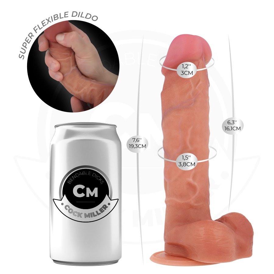 COCK MILLER - DILDO ARTICULÁVEL HIPERREALISTA 19,3 CM - Image 5