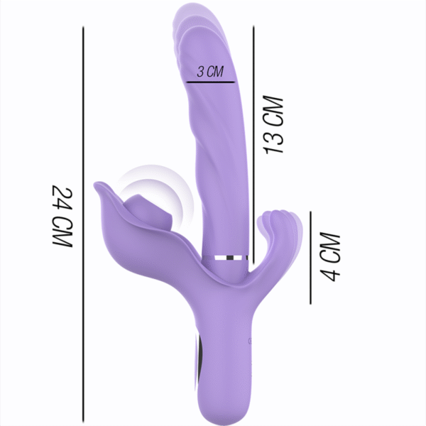 INTENSE - VIBRADOR MULTIFUNCIONAL RECARREGÁVEL BILLIE ESTIMULANDO ONDAS COM BOTÃO ROXO - Image 3