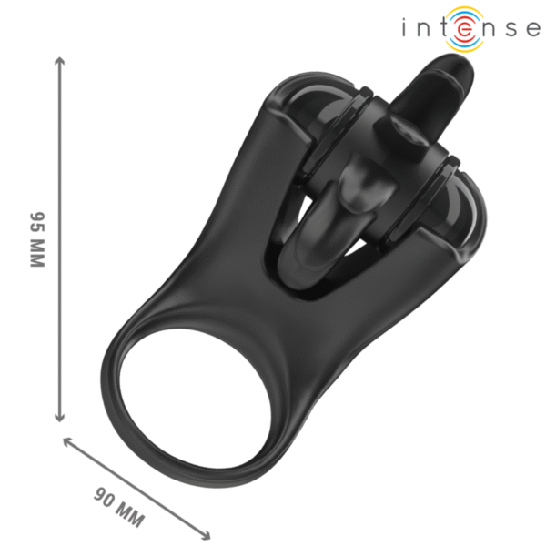 INTENSE - MABEL ANEL VIBRATÓRIO 10 VIBRAÇÕES COM ESTIMULADOR DE CLITÓRIS PRETO - Image 5