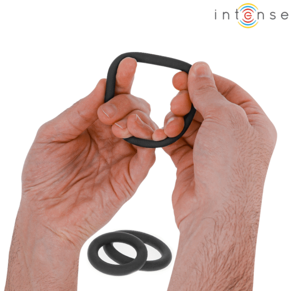 INTENSE - HUGH 3 ANÉIS DE SILICONE BÁSICOS PRETOS - Image 4