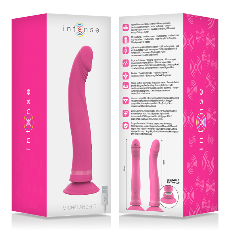 INTENSE - MICHELANGELO ROSA VIBRADOR DE SILICONE DILDO - Image 6