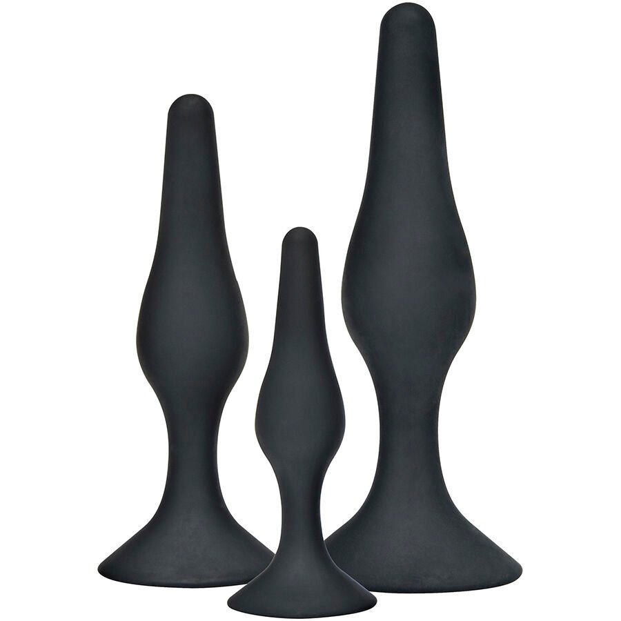 TOYJOY - ANAL PLAY CURVY COMPANIONS PLUG ANAL 3 PEÇAS PRETO