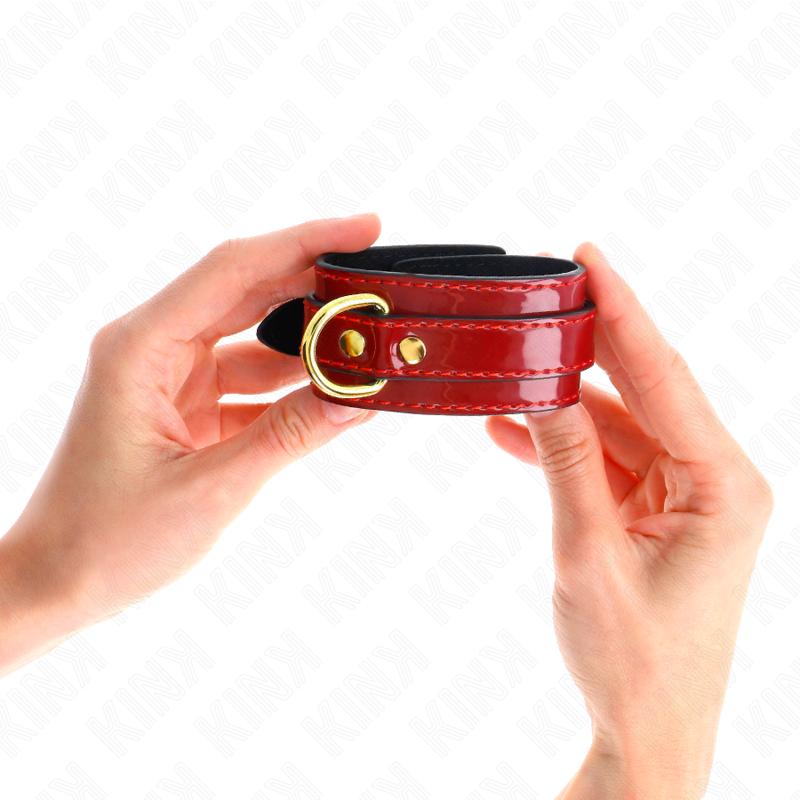 KINK - PUNHOS JOANNA ANGEL VERMELHO AJUSTÁVEL COM CORRENTE DE OURO 16,5-26 CM X 4 CM - Image 3