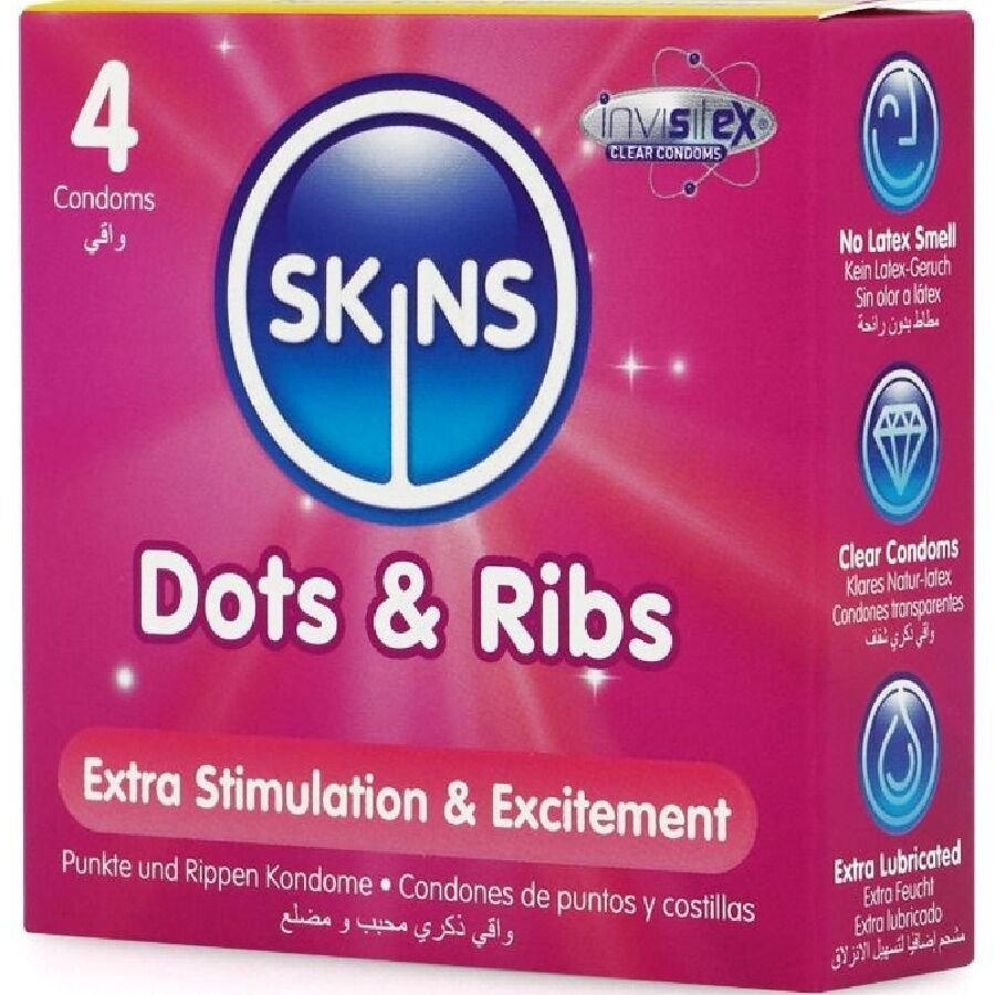 SKINS - DOTS & RIBS PREMIUM PRESERVATIVOS PACOTE 4 - Image 2