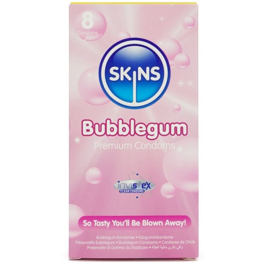 SKINS - PRESERVATIVOS BUBBLEGUM PREMIUM PACOTE 8