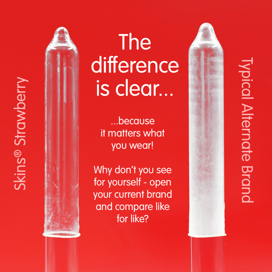 SKINS - PRESERVATIVOS PREMIUM DE MORANGO - PACOTE COM 8 - Image 3