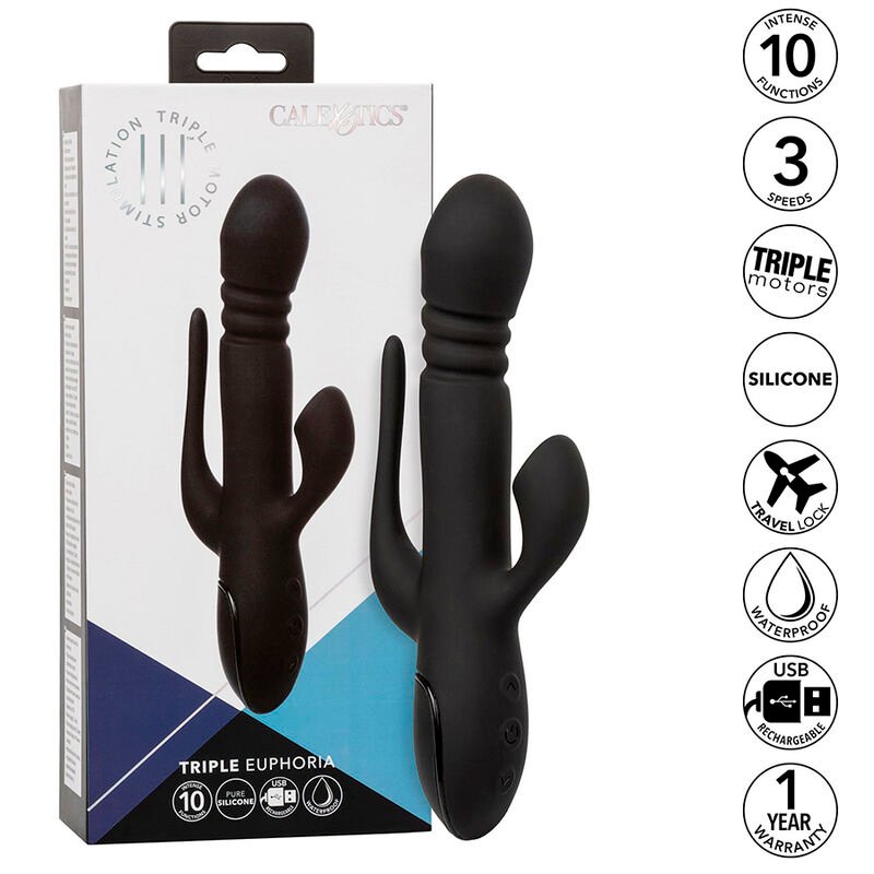 CALEXOTICS - VIBRADOR TRIPLO EUPHORIA PRETO - Image 2