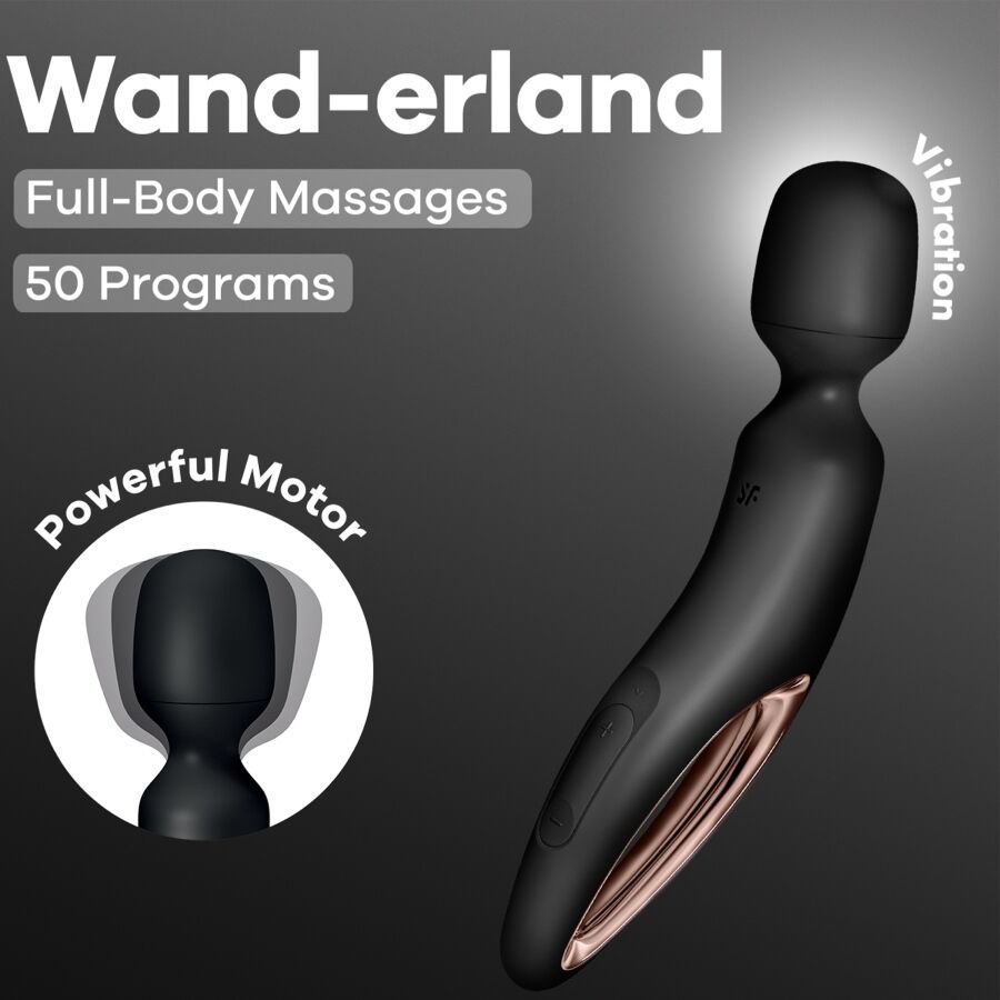 SATISFYER - WAND ERLAND MASSAGEADOR VIBRATÓRIO PRETO - Image 6