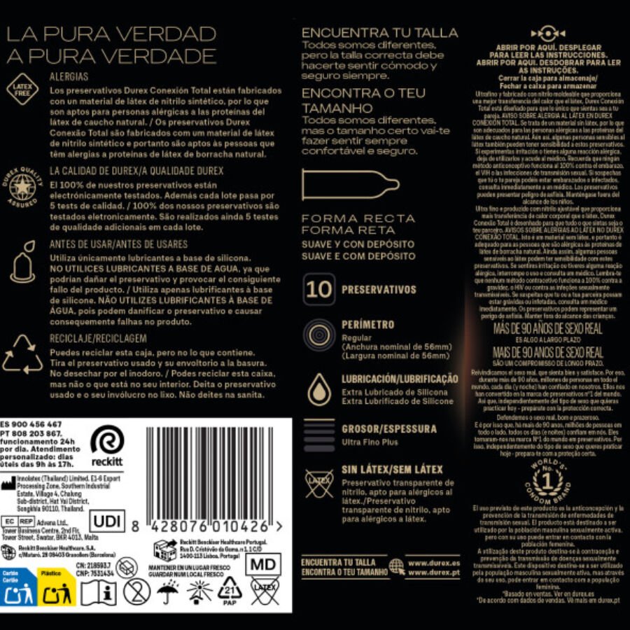 DUREX - TOTAL CONNECTION XL ULTRA FINE PLUS SEM LÁTEX 10 UNIDADES - Image 5