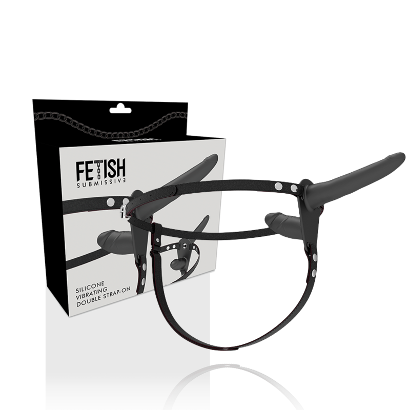 FETISH SUBMISSIVE HARNESS - VIBRADOR PRETO DE DUPLA PENETRAO - Image 2