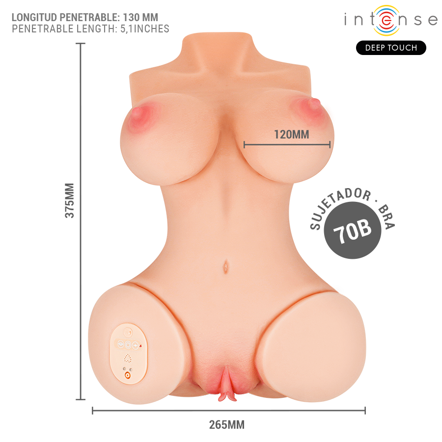 INTENSE DEEP TOUCH - VERO TORSO, ÂNUS E VAGINA COM SUCÇÃO, CALOR, VIBRAÇÃO E EFEITOS DE VOZ COM CONTROLE REMOTO 5,5 KG - Image 6