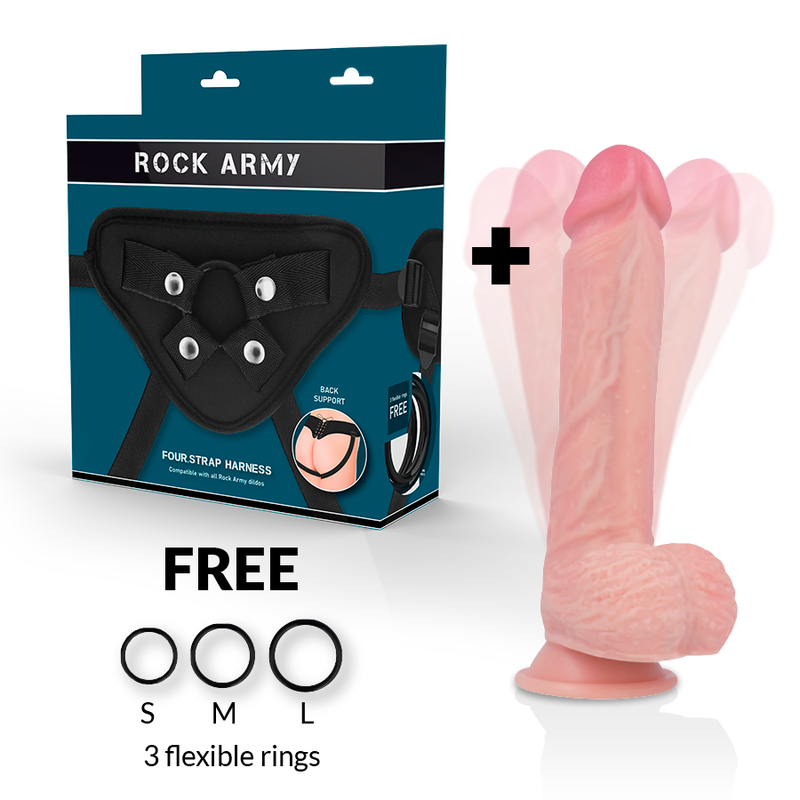 ROCKARMY - ARNÊS + ROTADOR E VIBRADOR HAWK 22 CM -O- 4.6 CM - Image 2