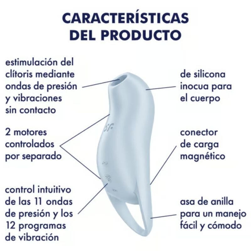 SATISFYER - POCKET PRO 1 ESTIMULADOR DE CLITÓRIS AZUL CLARO - Image 4