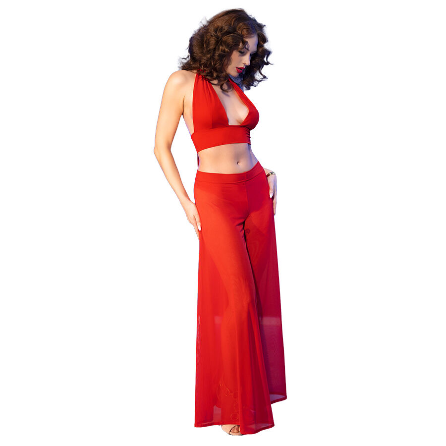 CHILIROSE - CR 4857 CONJUNTO DE BLUSA E CALÇA VERMELHA TAMANHO M