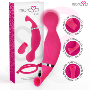 MORESSA - KIRK DUO SUCÇÃO + MASSAGEADOR MULTI-PERFORMANCE PREMIUM SILICONE RECARREGÁVEL
