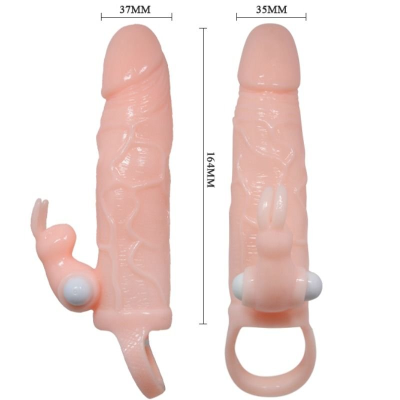 BAILE - CAPA PARA PÊNIS BRAVE MAN COM COELHO E CARNE DE MOTOR DUPLO 16.5 CM - Image 4