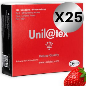 UNILATEX - PACOTE DE CONSERVANTES UNILATEX VERMELHO / MORANGO 25 X 144 UNIDADES