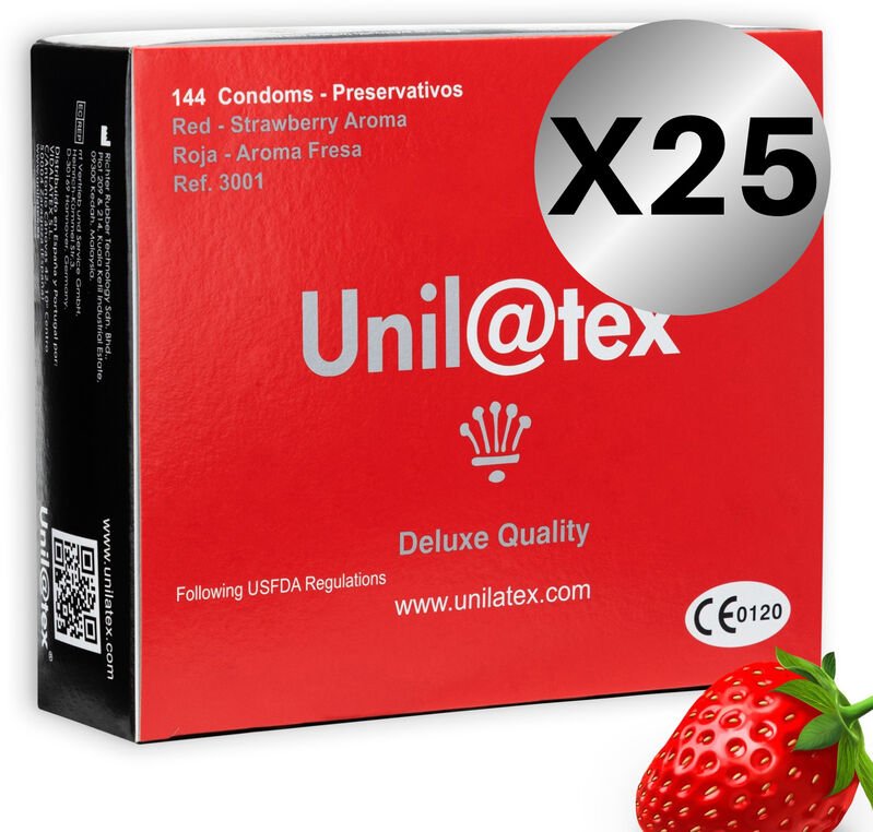 UNILATEX - PACOTE DE CONSERVANTES UNILATEX VERMELHO / MORANGO 25 X 144 UNIDADES