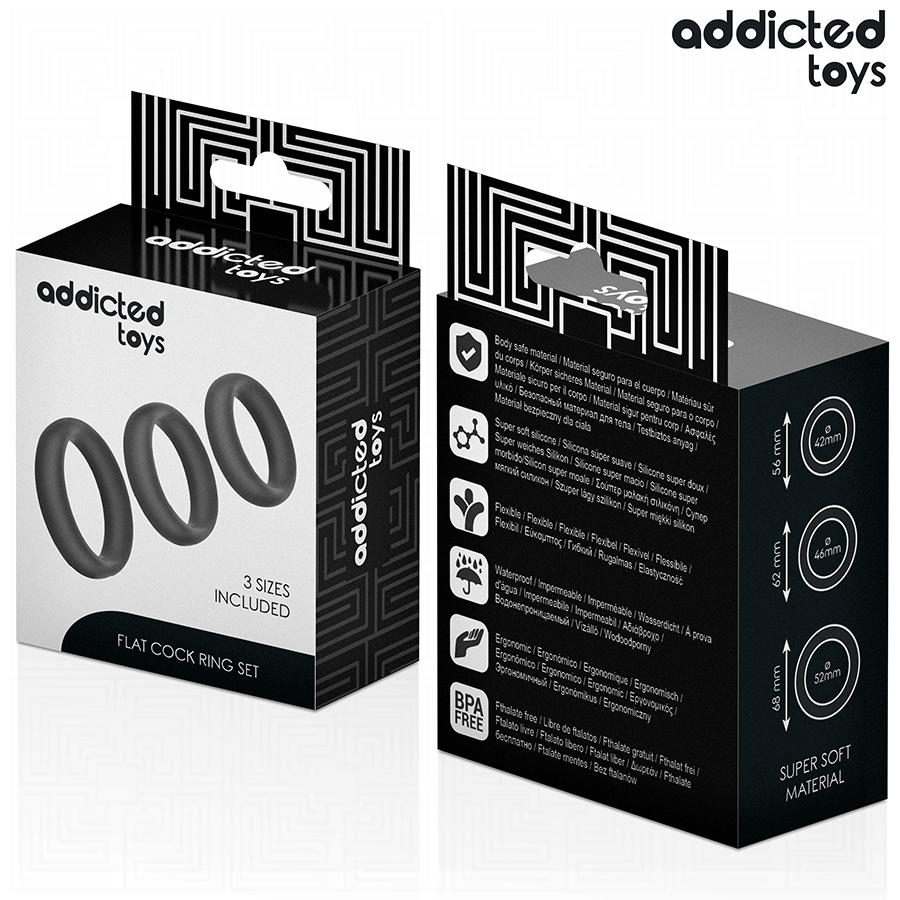 ADDICTED TOYS - CONJUNTO DE ANÉIS PLANOS DE SILICONE - Image 6