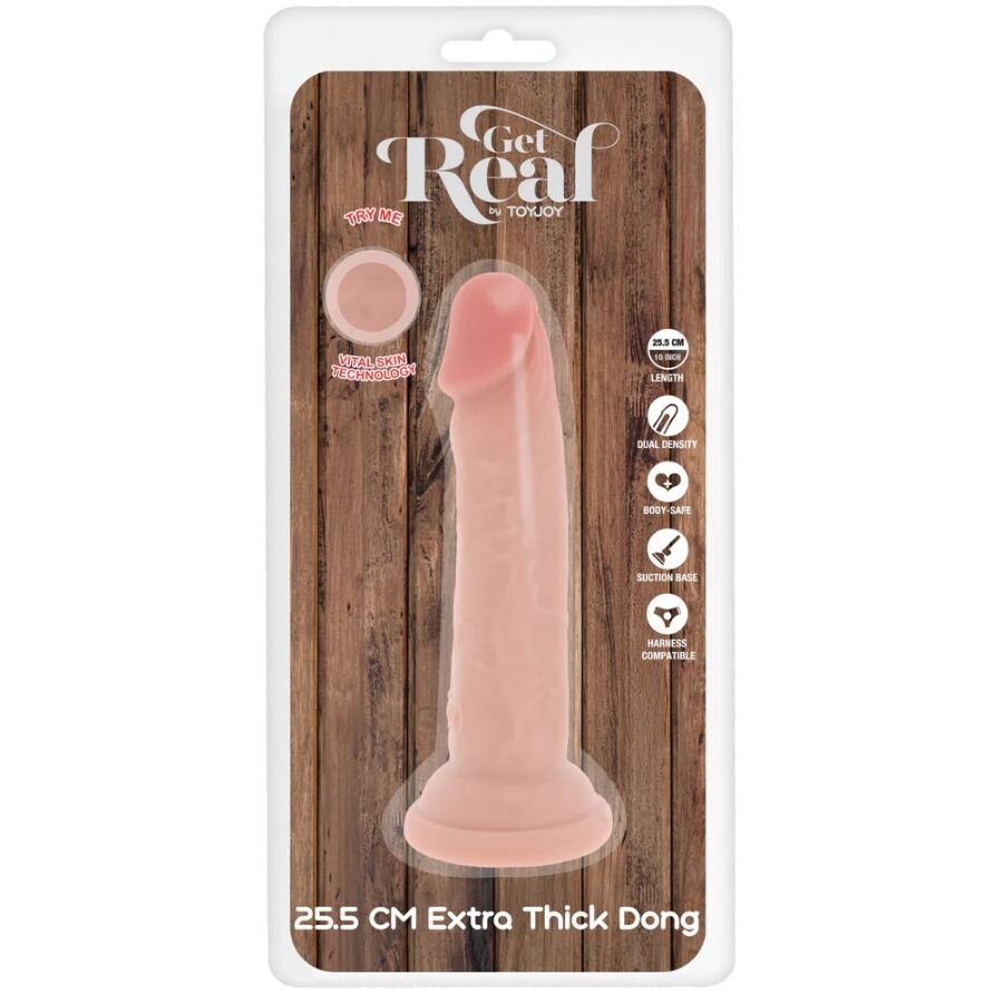 GET REAL - PÊNIS DE TPE DELUXE DE DUPLA DENSIDADE E ESPESSURA, 25,5 CM - Image 5