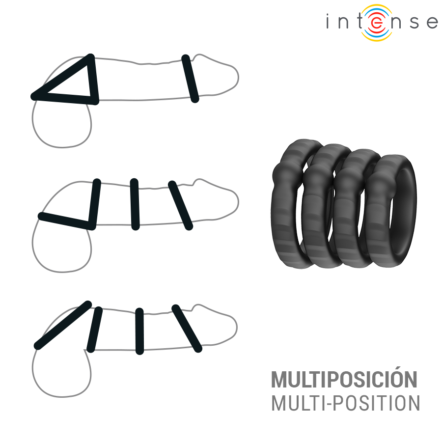 INTENSE - MICHIEL CONJUNTO DE 4 ANÉIS PENIANOS MODELO 10 - Image 3