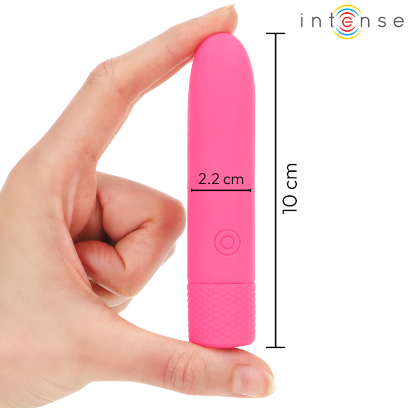 INTENSE - SYMONE USB RECARREGÁVEL VIBRATÓRIA BULLET 8 VIBRAÇÕES ROSA 10 X 2,2 CM - Image 4