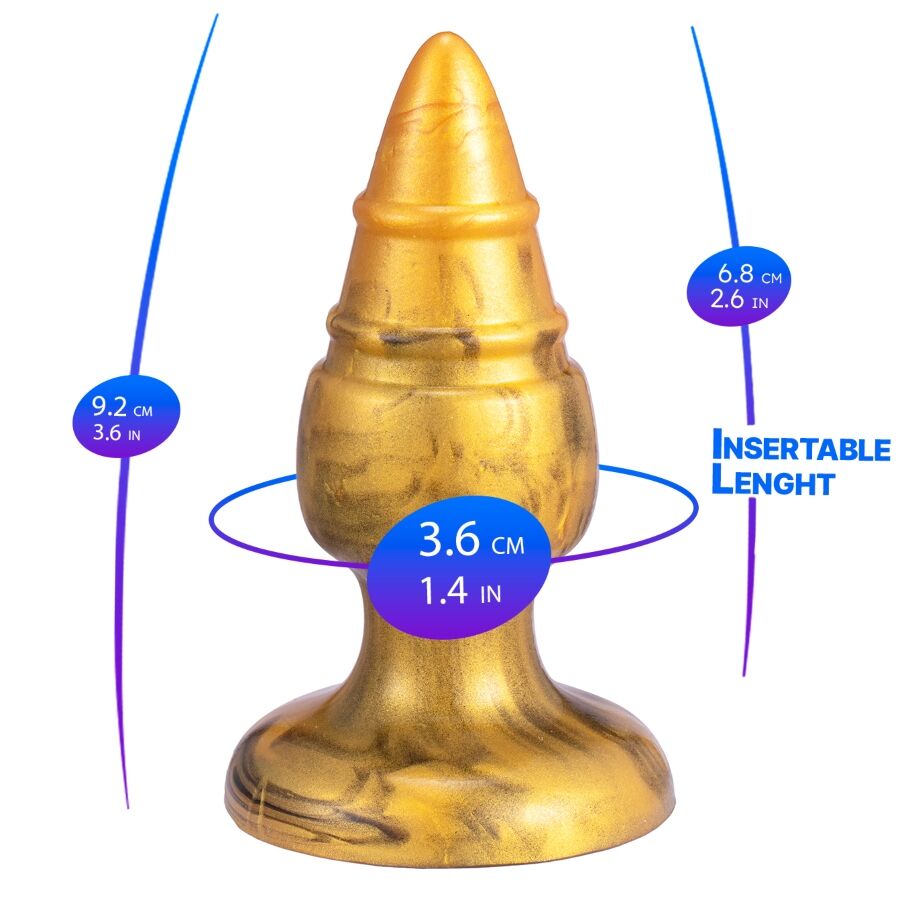 SILEXD - GOLDY PLUG ANAL FANTASY DE SILICONE LÍQUIDO TERMOREATIVO DOURADO 9,2 CM - Image 2