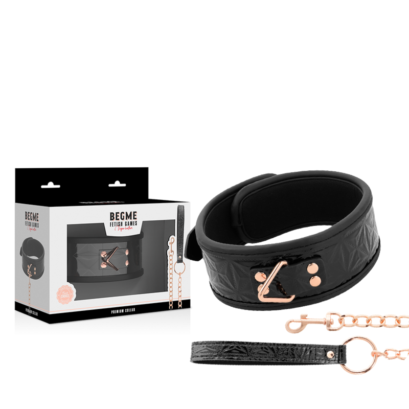 BEGME - BLACK EDITION PREMIUM VEGAN LEATHER COLLAR WITH NEOPRENE LINING - Image 2