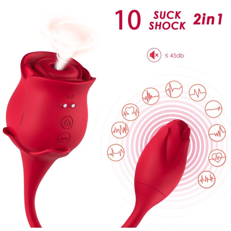 ARMONY - SUCKER DE CLITÓRIS ROSA E VIBRADOR 10 MODOS VERMELHO - Image 2