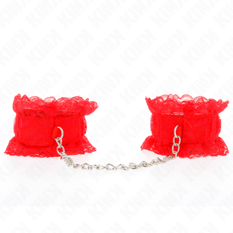 KINK - PUNHOS ELÁSTICOS DE RENDA VERMELHO - Image 2