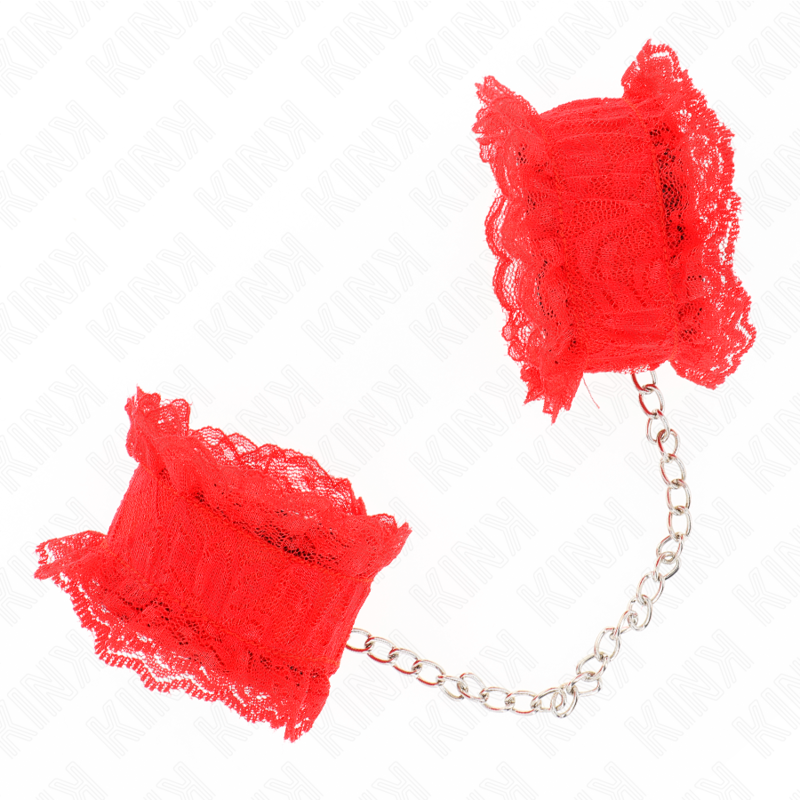 KINK - PUNHOS ELÁSTICOS DE RENDA VERMELHO - Image 3