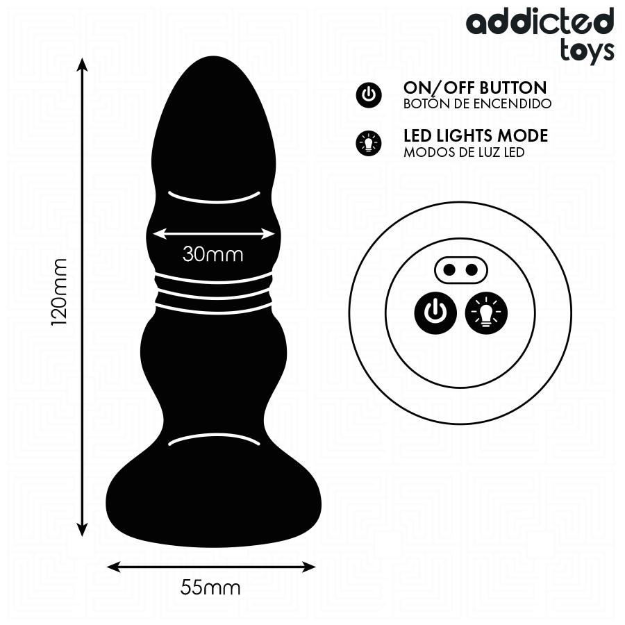 ADDICTED TOYS - PLUG ANAL GIRATÓRIO VIBRATÓRIO COM LUZ LED E CONTROLE REMOTO - Image 6