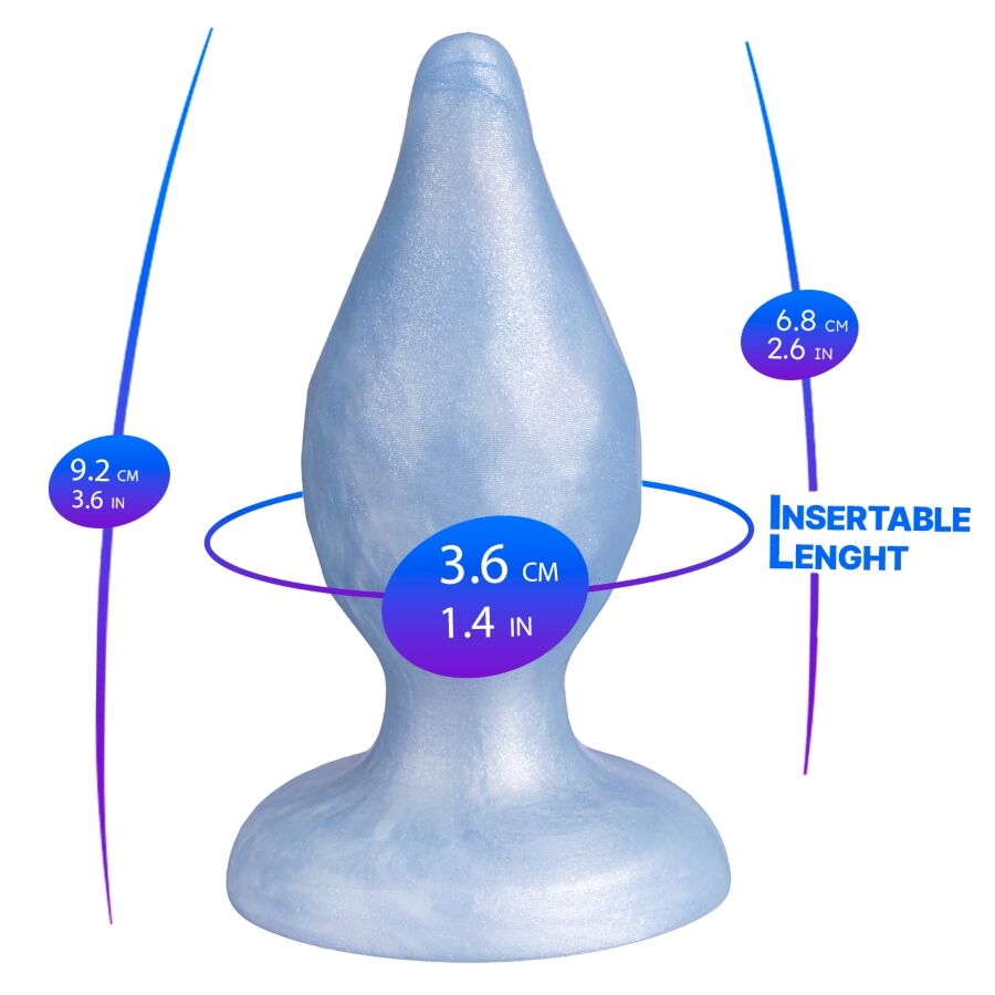 SILEXD - DIAMOND PLUG ANAL FANTASY DE SILICONE LÍQUIDO TERMOREATIVO AZUL PEROLADO 9,2 CM - Image 2