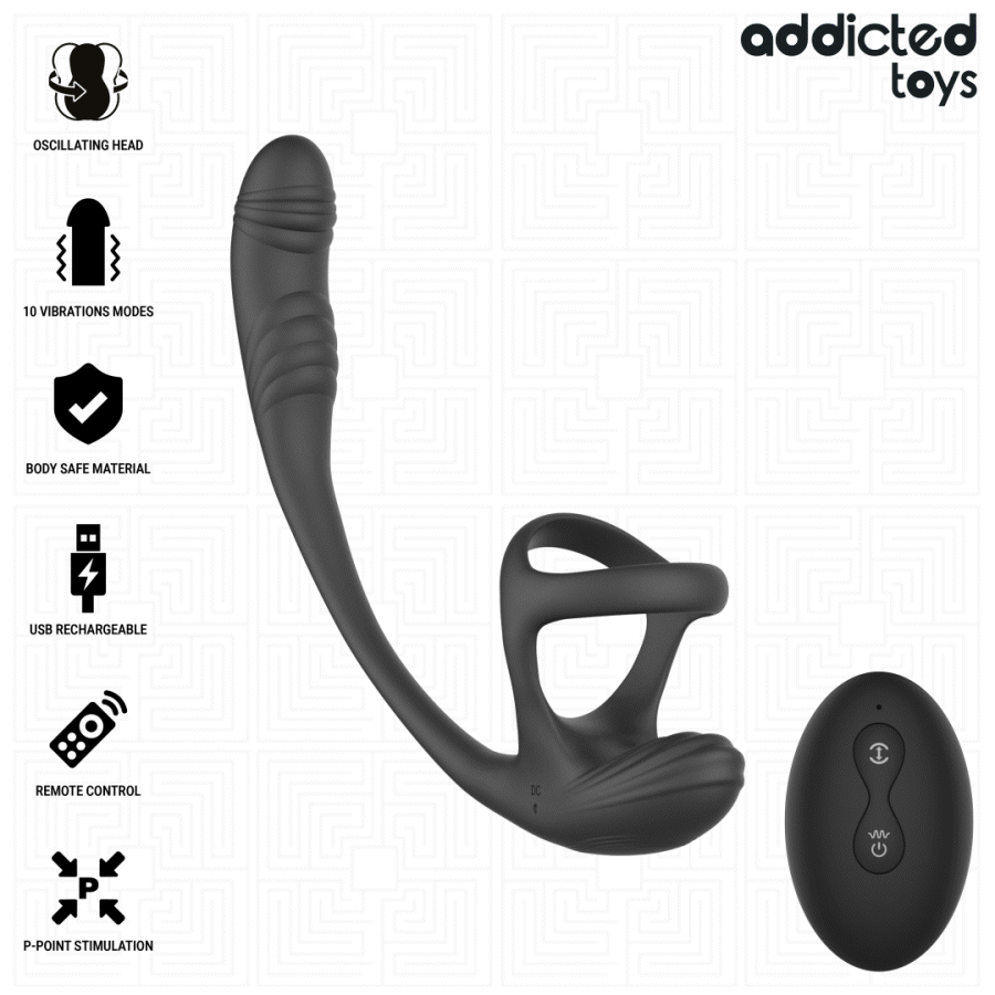 ADDICTED TOYS - PLUG ANAL COM VIBRAÇÃO, OSCILAÇÃO 360º E ESTIMULADOR DE TESTÍCULOS - Image 2