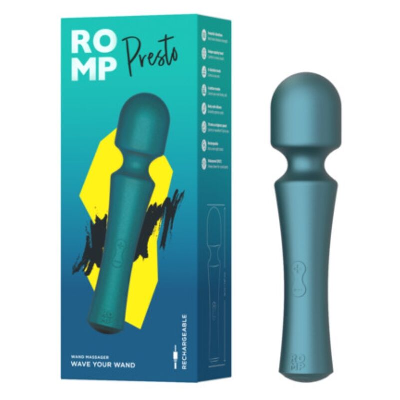 ROMP - PRESTO MINI WAND VIBRATOR COM CABEÇA FLEXÍVEL VERDE - Image 6