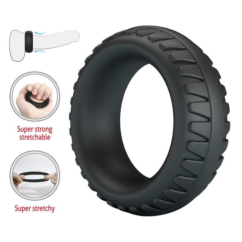 CRAZY BULL - ANEL PENIANO DE SILICONE TEXTURIZADO MERRITT PRETO - Image 6