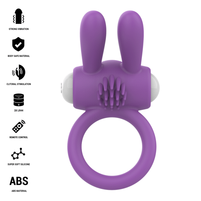 INTENSE - ANEL PENIANO VIBRATÓRIO HOPPS COM ESTIMULAÇÃO CLITÓRICA ROXO - Image 2