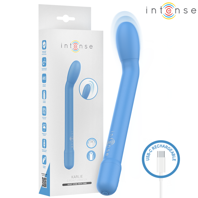 INTENSE - ESTIMULADOR DE PONTO G RECARREGÁVEL KARLIE AZUL