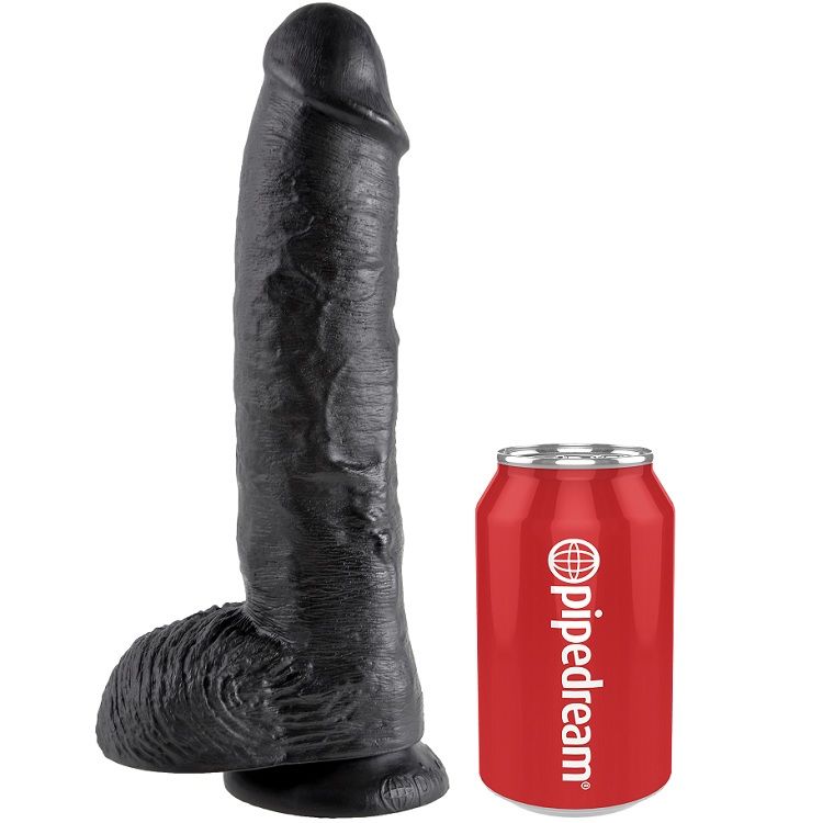 KING COCK - DILDO PRETO COM BOLAS 25.4 CM - Image 4