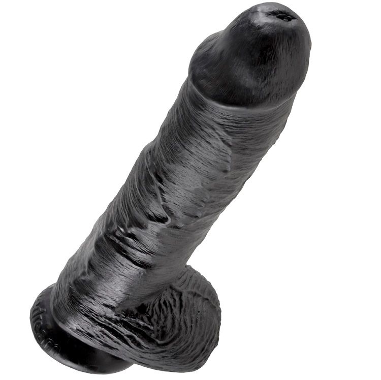 KING COCK - DILDO PRETO COM BOLAS 25.4 CM - Image 2