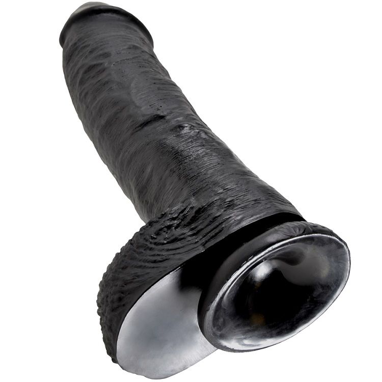 KING COCK - DILDO PRETO COM BOLAS 25.4 CM - Image 3