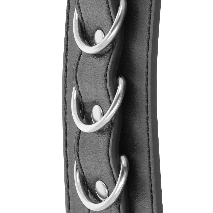 DARKNESS - BLACK ADJUSTABLE LEATHER ANKLE HANDCUFFS - Image 4