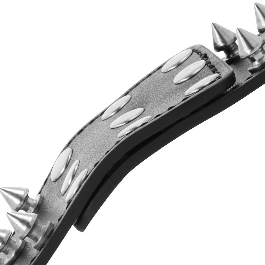 DARKNESS - SKULLS AND BONES BLACK SPIKED HANDCUFFS - Image 3