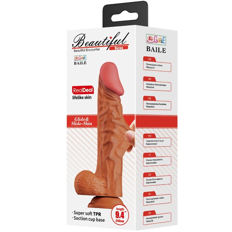 BAILE - BURAQ DILDO REALÍSTICO 24 CM CARNE - Image 6