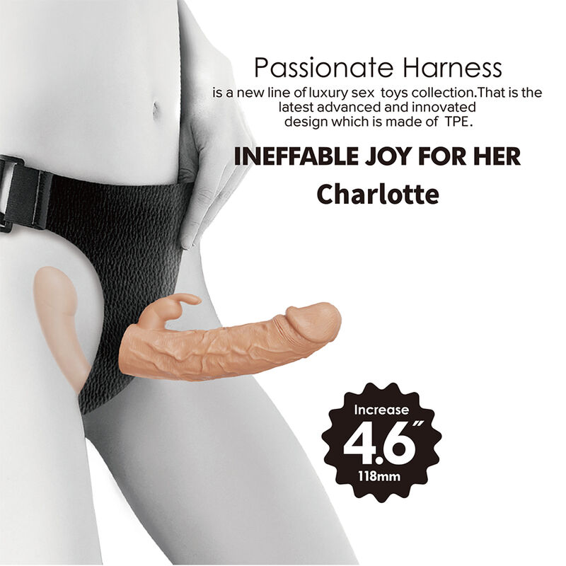BAILE - CHARLOTTE HOLLOW DUPLA PENETRAÇÃO STRAP-ON CARNE - Image 4