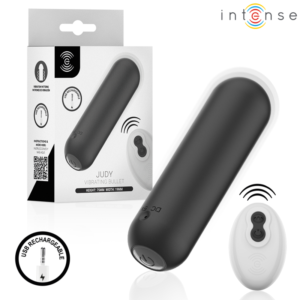 INTENSE - JUDY VIBRADOR BULLET RECARREGÁVEL COM CONTROLE REMOTO PRETO