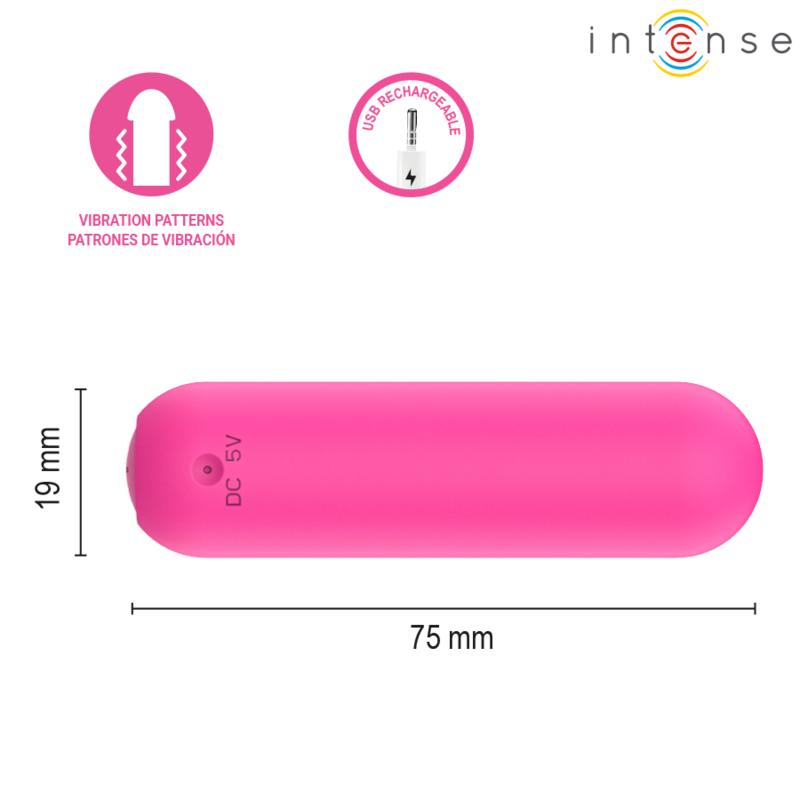 INTENSE - JUDY VIBRADOR BULLET RECARREGÁVEL COM CONTROLE REMOTO ROSA - Image 4
