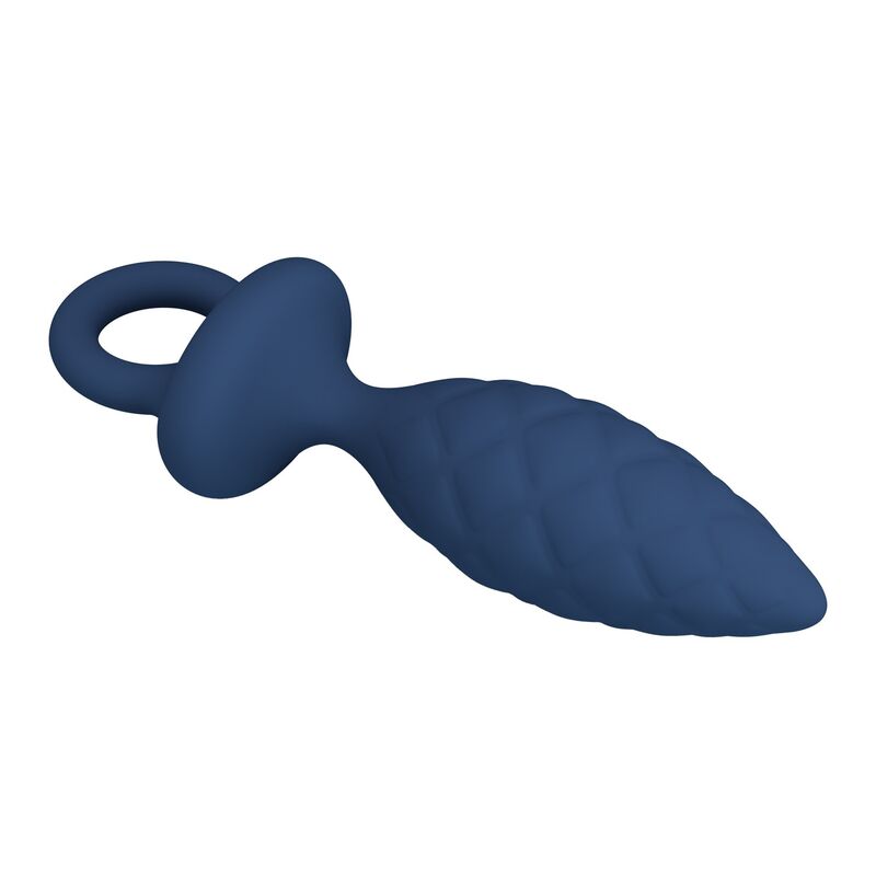 MR PLAY - PLUG ANAL TEXTURIZADO COM ANEL AZUL M - Image 6