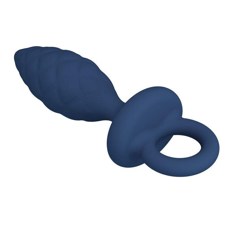 MR PLAY - PLUG ANAL TEXTURIZADO COM ANEL AZUL M - Image 5